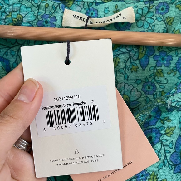 Spell Sundown Boho Dress Turquoise - Picture 6 of 9